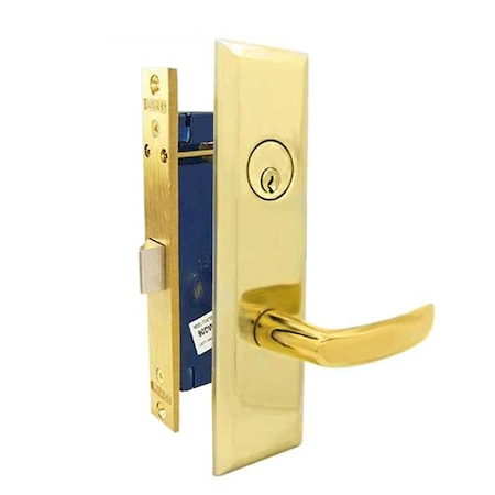Marks Marks: 9NY96A MORTISE LEVER LOCKSET NEW YORKER - VESTIBULE - POLISHED BRASS - LEFT HAND MRK-9NY96DW-3-LH